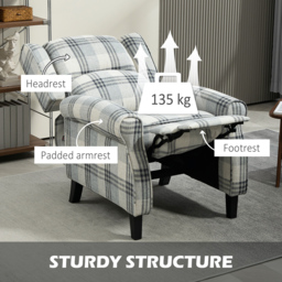 HOMCOM 160° Reclining Armchair, with Footrest, Cat Scratch Resistant, Grey - Aosom UK - thumbnail 6