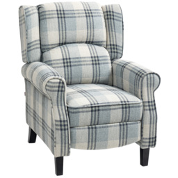 HOMCOM 160° Reclining Armchair, with Footrest, Cat Scratch Resistant, Grey - Aosom UK - thumbnail 1