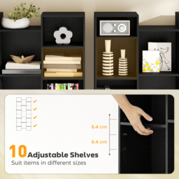 HOMCOM 21-Compartment Bookshelf - Black - thumbnail 5