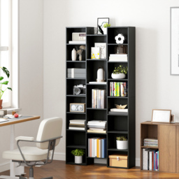 HOMCOM 21-Compartment Bookshelf - Black - thumbnail 9