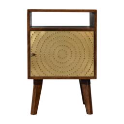 Solid Mango Wood Bedside Table with Open Slot and Storage, Handcrafted Sustainable Desk with Nordic Legs, 35L x 40W x 60H cm, Brown - Aosom UK - thumbnail 2