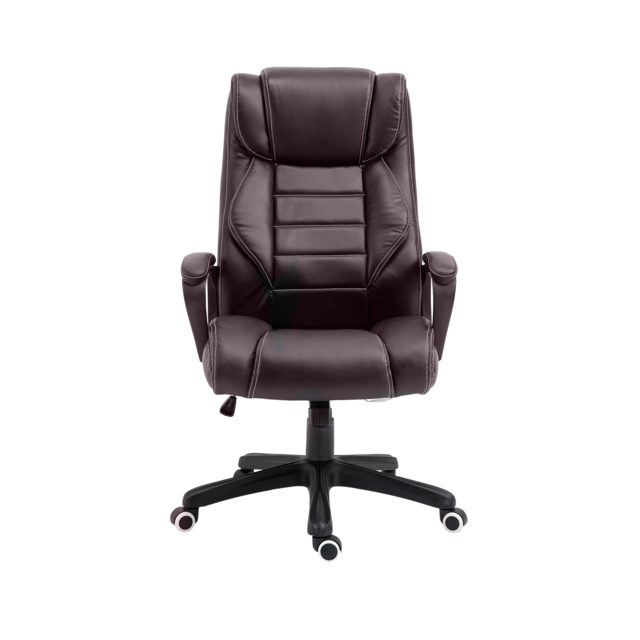 Vinsetto High Back Massage Office Chair w/ 6-Point Vibration, Ergonomic Office Chair, Ergonomic Desk Chair w/ Adjustable Height, Brown - Aosom UK - image 1