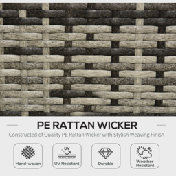 Outsunny Rattan Garden Sofa Set 4 Seater Wicker Sectional Furniture Cushion Grey Garden - Aosom UK - thumbnail 4