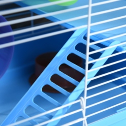 Pawhut 2 Tier Hamster Cage Carrier Habitat Small Animal House with Exercise Wheels Tunnel Tube Water Bottle Dishes for Dwarf Mice, Blue - Aosom UK - thumbnail 9