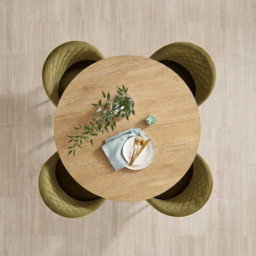 HOMCOM 80cm Industrial Round Dining Table - Oak - thumbnail 8