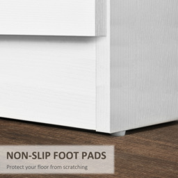 HOMCOM Three-Drawer Simple Bedside Table - White - Aosom UK - thumbnail 6