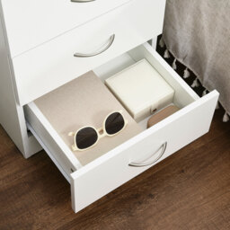 HOMCOM Three-Drawer Simple Bedside Table - White - Aosom UK - thumbnail 9
