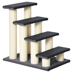 Pawhut Pet Stairs 4 Steps Dog Cat Little Older Animal Climb Ladder Navy Blue - thumbnail 1