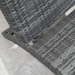 Outsunny Garden Patio Rattan Wicker Folding Sun Lounger Recliner Bed Chair with Cushion for Outdoor, Grey - thumbnail 8