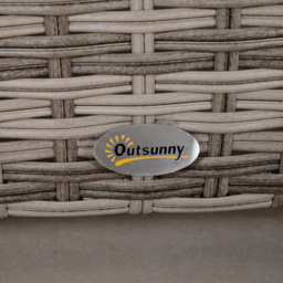 Outsunny 6-Seater Rattan Garden Furniture 6 Seater Sofa & Coffee Table Set Outdoor Patio Furniture Wicker Weave Chair Space-saving Compact, Grey - thumbnail 8