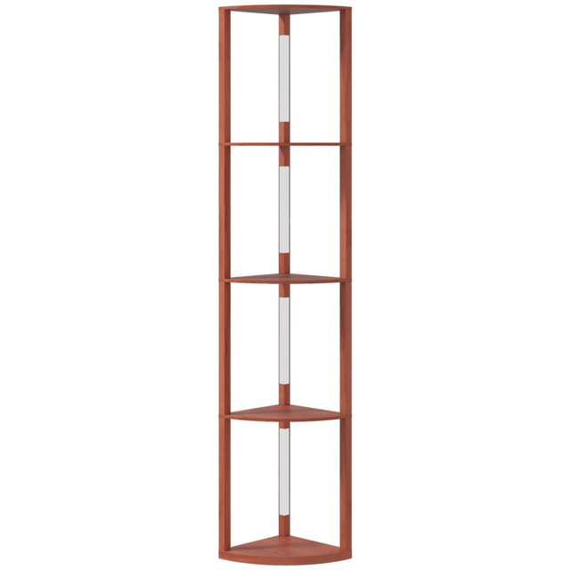 HOMCOM Corner Floor Lamp for Living Room Bedroom with Dimmable Warm White LED Light, Modern Tall Standing Lamp, Brown - Aosom UK - image 1
