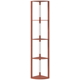 HOMCOM Corner Floor Lamp for Living Room Bedroom with Dimmable Warm White LED Light, Modern Tall Standing Lamp, Brown - Aosom UK - thumbnail 1