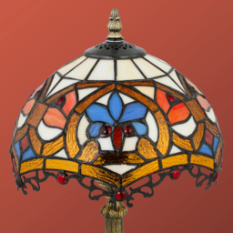 HOMCOM Stained Glass Bedroom Table Lamp, Handcrafted Artisan Collectible, Bedside Light, Multi-Coloured, Zinc Alloy - Aosom UK - thumbnail 7