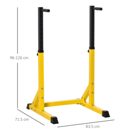 HOMCOM Dip Station Chin Up Parallel Bars Pull Up Power Tower Home Gym Workout Bicep Tricep Fitness Equipment Height Adjustable - thumbnail 3