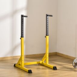 HOMCOM Dip Station Chin Up Parallel Bars Pull Up Power Tower Home Gym Workout Bicep Tricep Fitness Equipment Height Adjustable - thumbnail 2