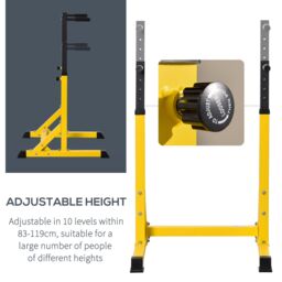 HOMCOM Dip Station Chin Up Parallel Bars Pull Up Power Tower Home Gym Workout Bicep Tricep Fitness Equipment Height Adjustable - thumbnail 4