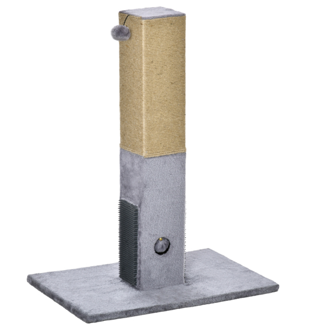PawHut Cat Scratching Post, 79cm Tall with Jute Scratcher and Climbing Activity Centre, Carpet Base and Dangling Ball, Grey - Aosom UK - image 1