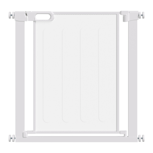 PawHut Pressure Fit Safety Gate for Doors & Stairs, Dog Gate w/ Auto Close, Pet Barrier for Hallways, w/ Double Locking Openings 75-82 cm - Aosom UK - image 1