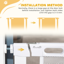 PawHut Pressure Fit Safety Gate for Doors & Stairs, Dog Gate w/ Auto Close, Pet Barrier for Hallways, w/ Double Locking Openings 75-82 cm - Aosom UK - thumbnail 8