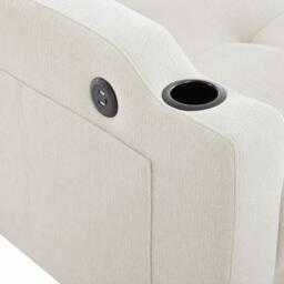 Convertible Sofa Bed with Adjustable Backrest, Functional Sleeper with USB & Type-C Charging, 135L x 173W x 58H cm, Off White - Aosom UK - thumbnail 8
