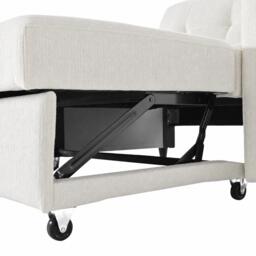 Convertible Sofa Bed with Adjustable Backrest, Functional Sleeper with USB & Type-C Charging, 135L x 173W x 58H cm, Off White - Aosom UK - thumbnail 9