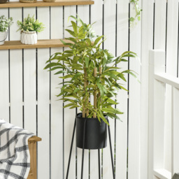 HOMCOM 2 PCs Artificial Plants Bamboo Tree in Pot Desk Fake Plants for Home Indoor Outdoor Decor, 15x15x60cm, Green - Aosom UK - thumbnail 8