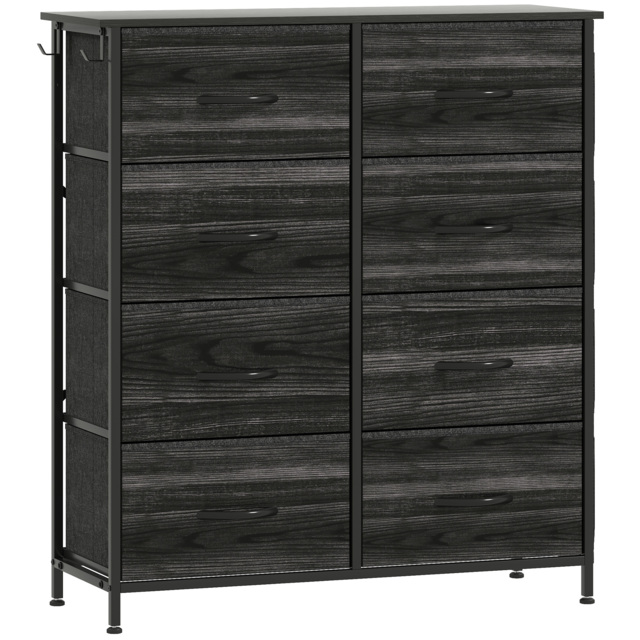 HOMCOM Chest of Eight Fabric Drawers - Black - image 1