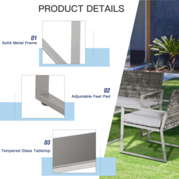 Outsunny Rattan Garden Furniture Set, 4-Seater, 2 Single Sofa Armchairs, 1 Bench, Cushions, Coffee Table, Wicker Weave, Patio Backyard - thumbnail 7