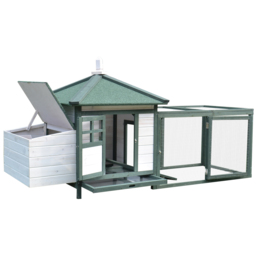 PawHut Chicken Coop Small Animal Pet Cage w/ Nesting Box Outdoor Run Wooden - Aosom UK - thumbnail 8