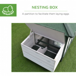 PawHut Chicken Coop Small Animal Pet Cage w/ Nesting Box Outdoor Run Wooden - Aosom UK - thumbnail 6