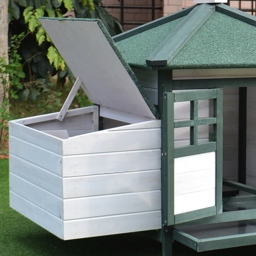 PawHut Chicken Coop Small Animal Pet Cage w/ Nesting Box Outdoor Run Wooden - Aosom UK - thumbnail 9