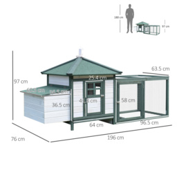 PawHut Chicken Coop Small Animal Pet Cage w/ Nesting Box Outdoor Run Wooden - Aosom UK - thumbnail 3