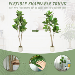 HOMCOM 150cm Artificial Ficus Tree - Green - thumbnail 7