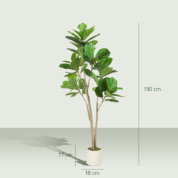 HOMCOM 150cm Artificial Ficus Tree - Green - thumbnail 4
