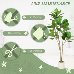 HOMCOM 150cm Artificial Ficus Tree - Green - thumbnail 6