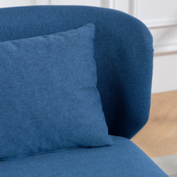 HOMCOM 2 Seater Sofa, Linen-look Fabric Small Sofa with Wing Back, Thick Seat, Metal Legs, Dark Blue - thumbnail 9