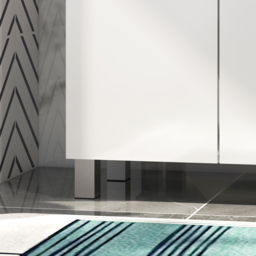 Kleankin Freestanding Bathroom Cabinet: High Gloss Storage with Drawer, Adjustable Shelf, White - thumbnail 8