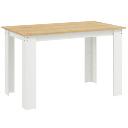 HOMCOM Dining Table for 4-6 People, Kitchen Table with Wood Effect for Dining Room, Oak and White - thumbnail 1