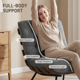 HOMCOM Accent Chair, Linen-look Fabric Reading Chair with Spring Cushion, Slatted Support, Steel Frame, Dark Grey - thumbnail 5