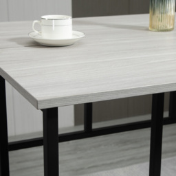 HOMCOM Bar Table and Stools, 2 Breakfast Tables with 4 Stools, Counter Height Dining Tables & Chairs for Kitchen, Living Room, Grey - Aosom UK - thumbnail 9