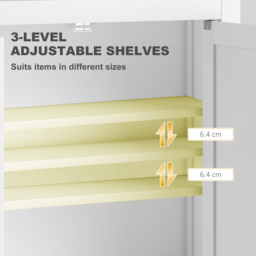 HOMCOM Bathroom Wall Cabinet with Adjustable Shelves - White - thumbnail 6