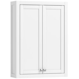 HOMCOM Bathroom Wall Cabinet with Adjustable Shelves - White - thumbnail 1
