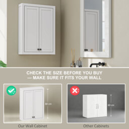 HOMCOM Bathroom Wall Cabinet with Adjustable Shelves - White - thumbnail 4