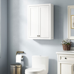 HOMCOM Bathroom Wall Cabinet with Adjustable Shelves - White - thumbnail 2