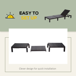 Outsunny Garden Outdoor Rattan Furniture Patio Sun Lounger Recliner Reclining Chair Bed Fire Resistant Sponge, Cream White - Aosom UK - thumbnail 7