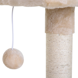 PawHut 70cm 2-Tier Cat Tree with Hammock Bed, Natural Sisal Scratching Post & Dangle Toy, Pet Scratch Stand - Aosom UK - thumbnail 7