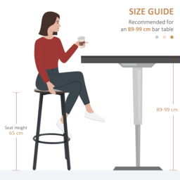 HOMCOM Industrial Bar Chair Set of 2: Steel Legs, Round Footrest, Rustic Brown for Dining Areas, Counter Bar Stool - Aosom UK - thumbnail 6