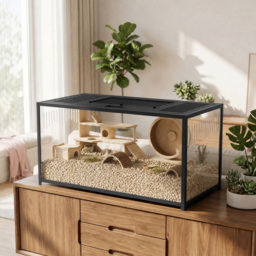 PawHut Large Hamster Cage, Chewproof Metal Rat Cage with Openable Top for Syrian Dwarf Hamster, Gerbil, 100 x 50 x 52.5 cm - thumbnail 8