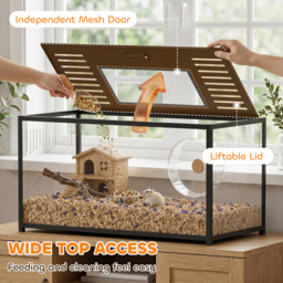 PawHut Large Hamster Cage, Chewproof Metal Rat Cage with Openable Top for Syrian Dwarf Hamster, Gerbil, 100 x 50 x 52.5 cm - thumbnail 6