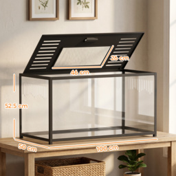 PawHut Large Hamster Cage, Chewproof Metal Rat Cage with Openable Top for Syrian Dwarf Hamster, Gerbil, 100 x 50 x 52.5 cm - thumbnail 3
